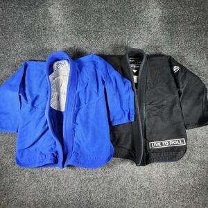 Lot of 2 Toro BJJ Gi Tops Kids M1 Brabo Brazilian Jiu Jitsu Blue Black